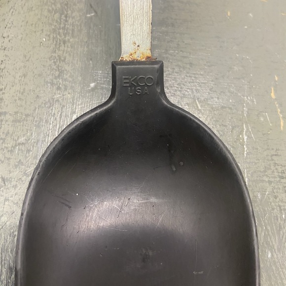 Vintage EKCO USA Black Nylon Serving Spoon Spatula Scraper Kitchen Utensil - Picture 2 of 9